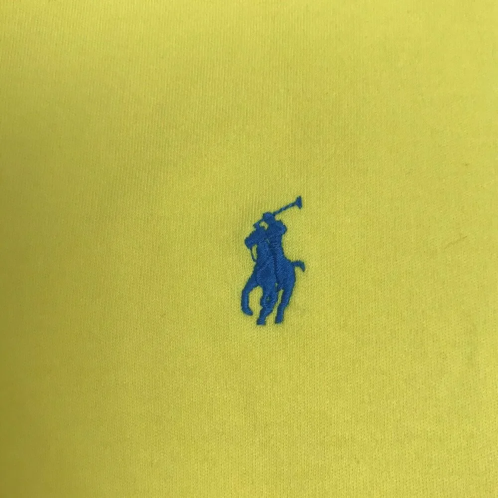 vintage 90s RALPH LAUREN MENS POLO‎ SHIRT SIZE L LARGE YELLOW SHORT SLEEVE
